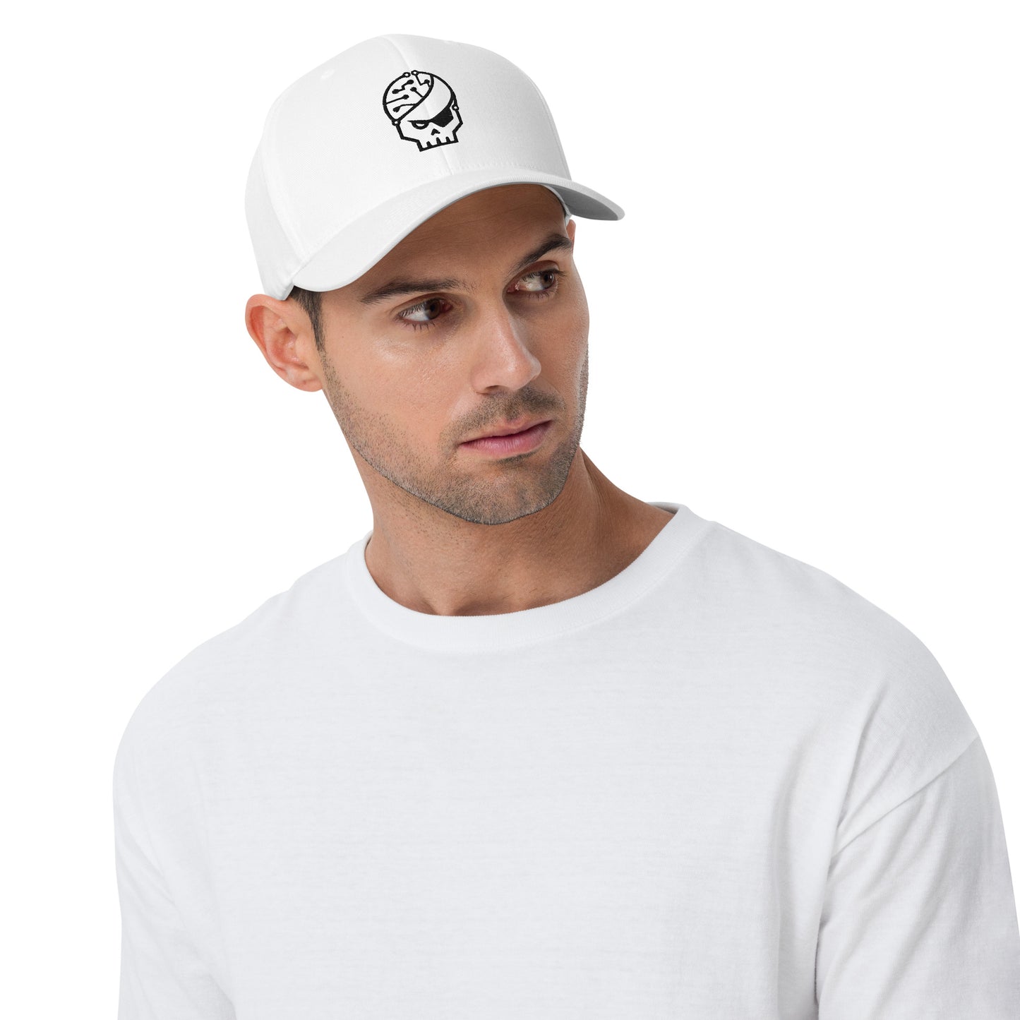white embroidered Cap