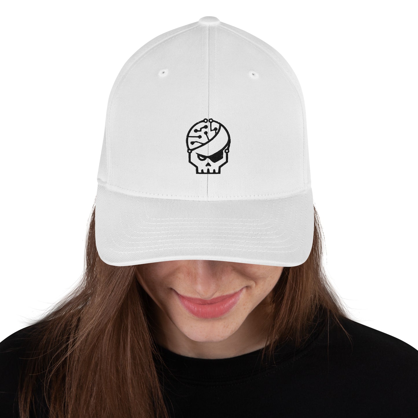 white embroidered Cap