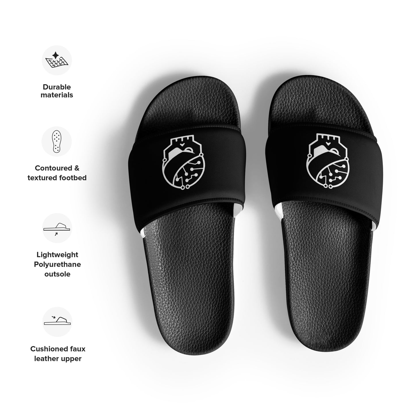 Claquettes noires pour homme