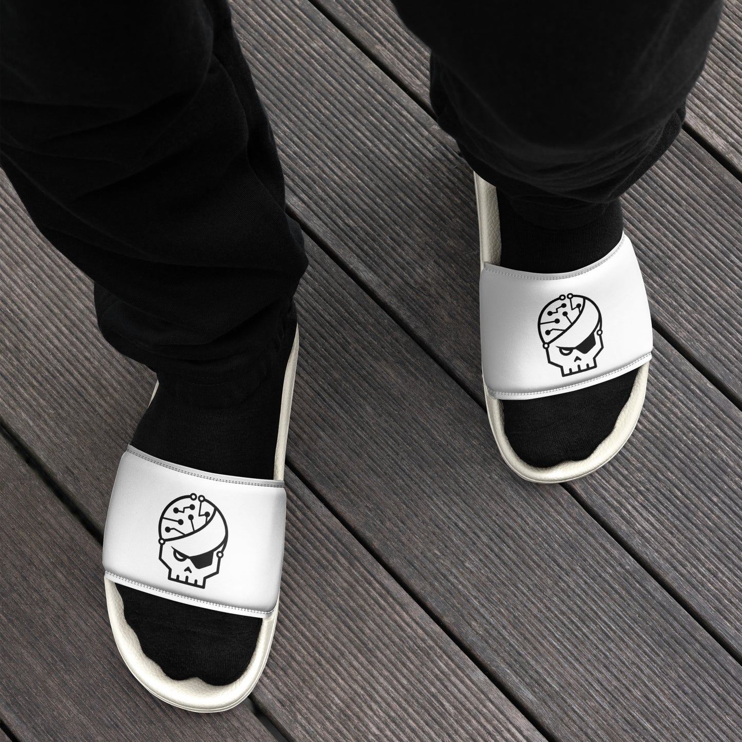 Claquettes blanches pour homme