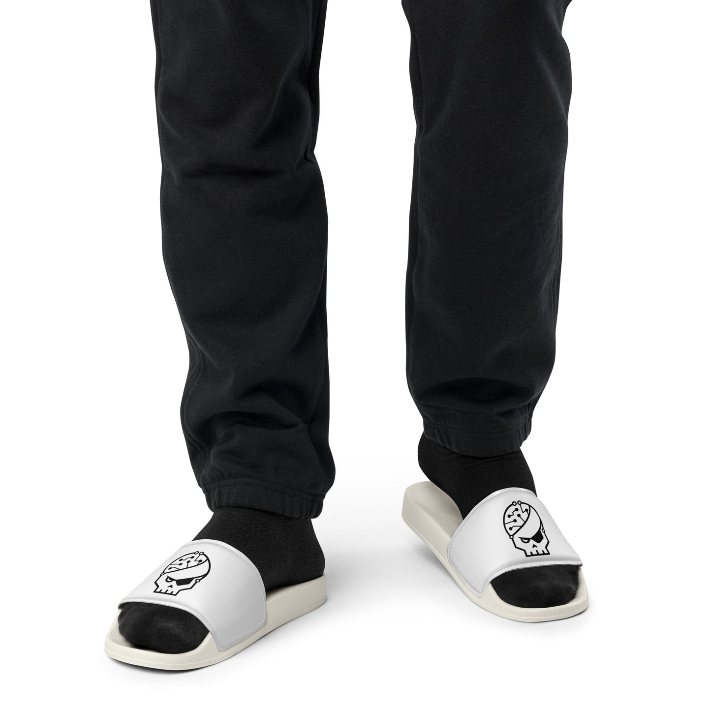 Claquettes blanches pour homme