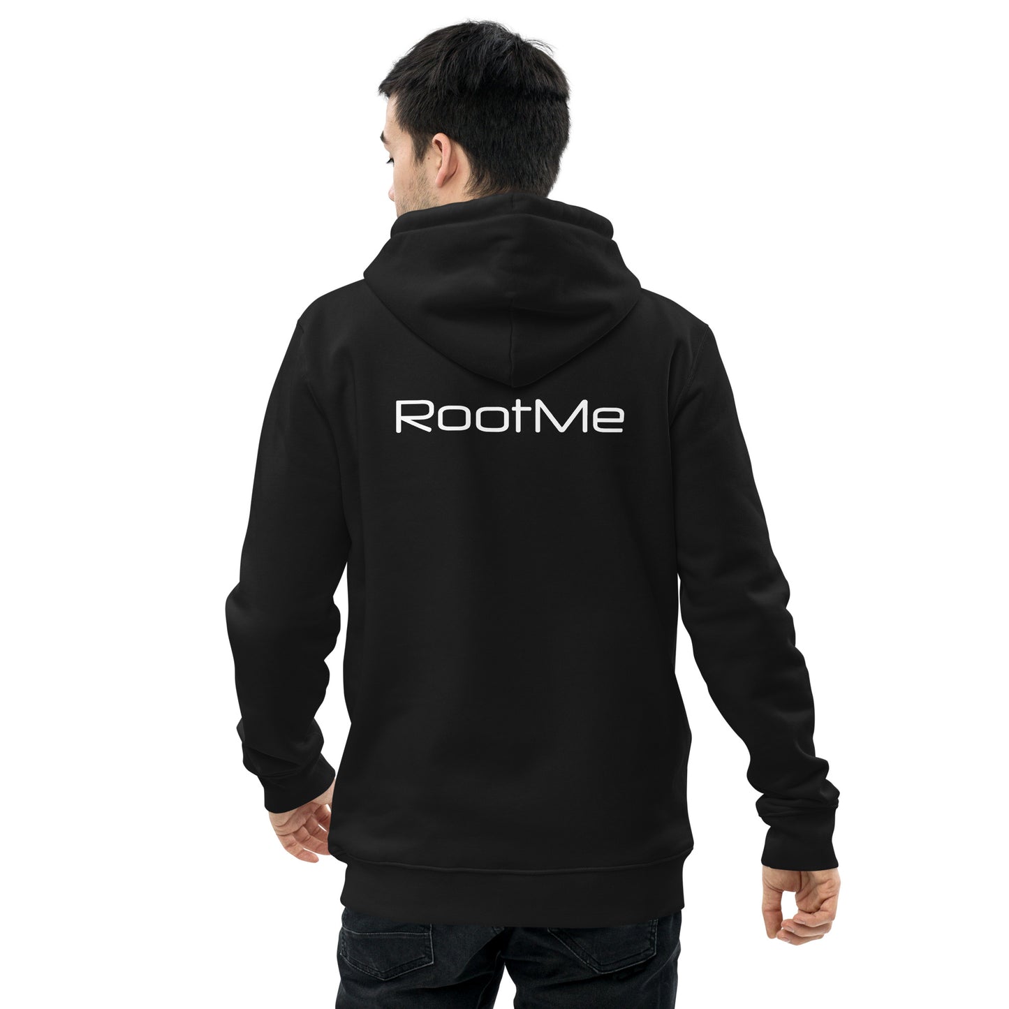 black organic cotton embroidered Hoodie - Style 2