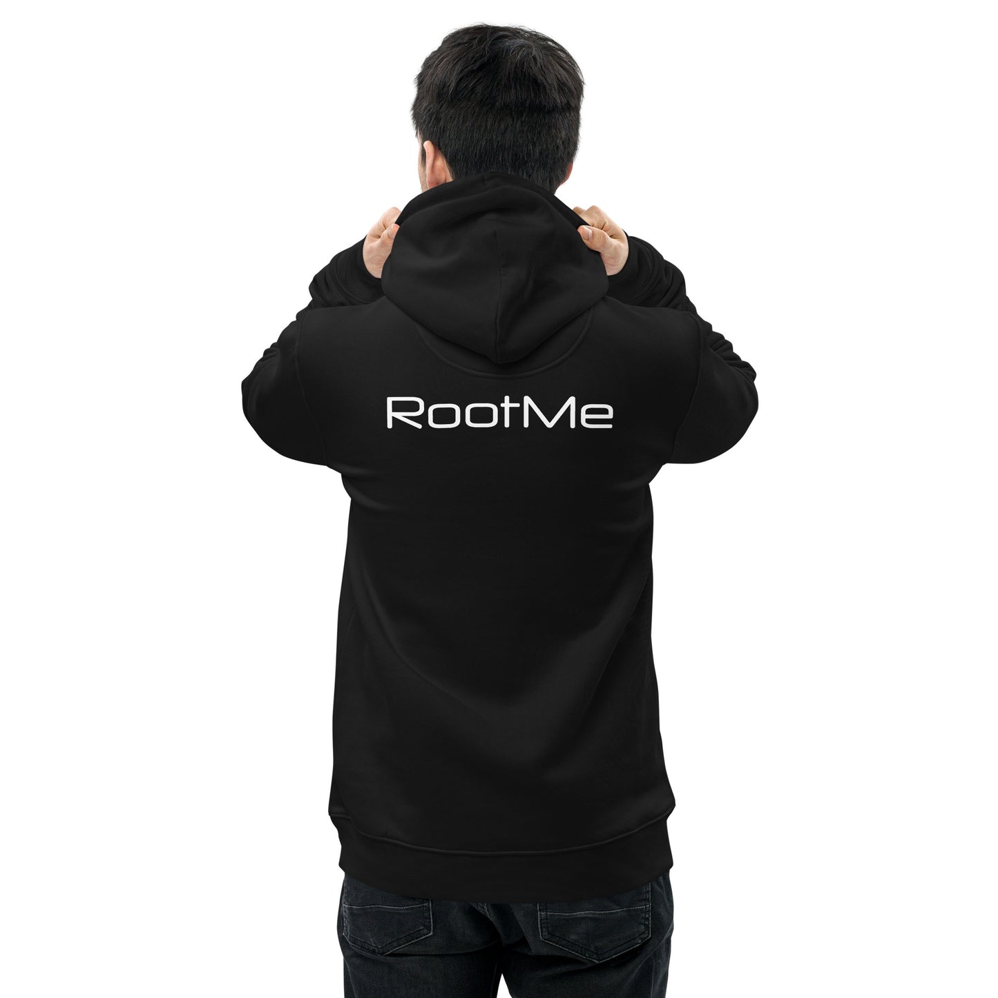 black organic cotton embroidered Hoodie - Style 2