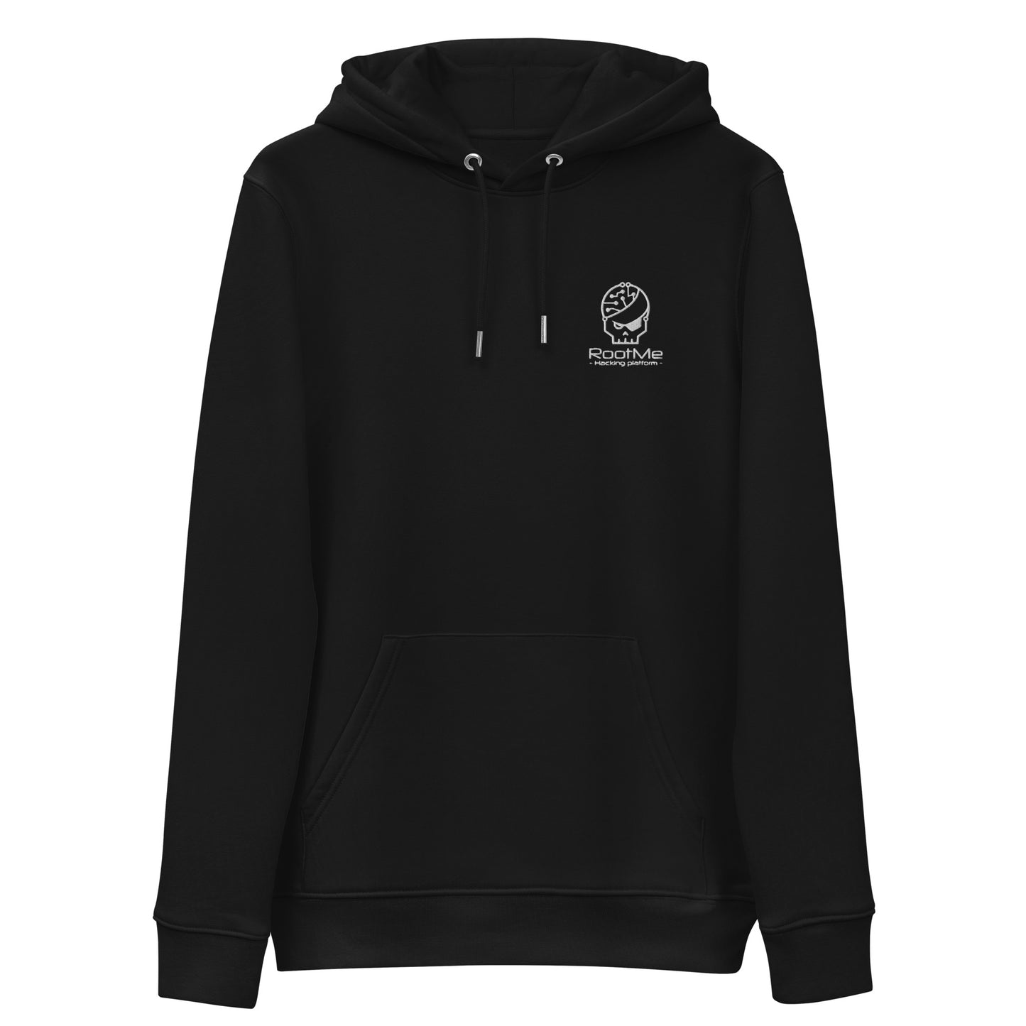 black organic cotton embroidered Hoodie - Style 1