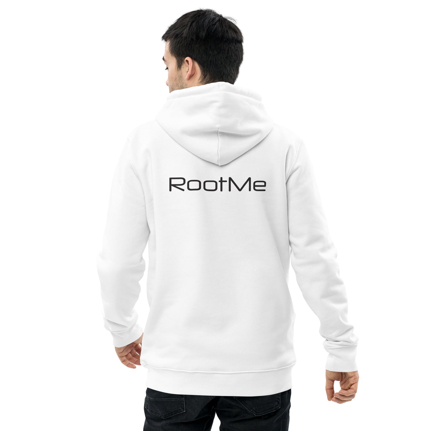 Sweat à capuche blanc brodé en coton bio -Style 2