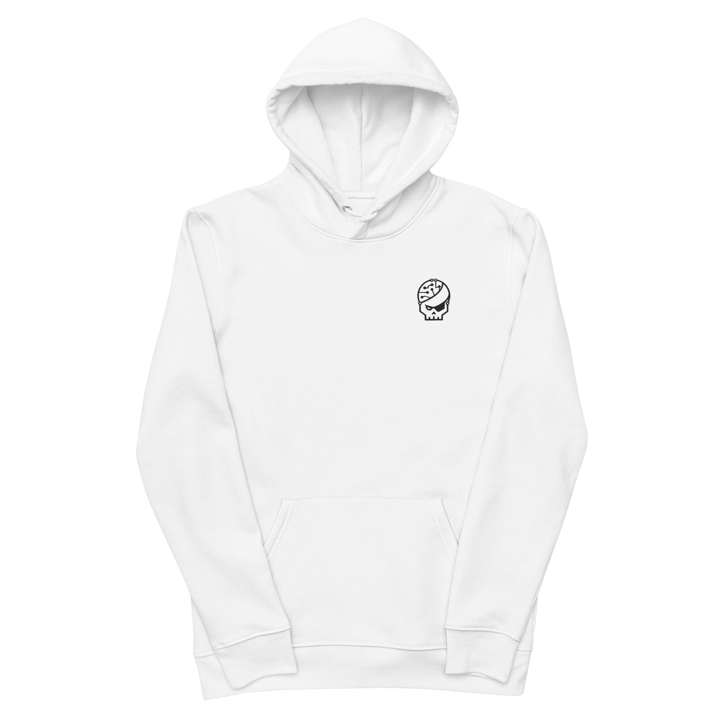 Sweat à capuche blanc brodé en coton bio -Style 2