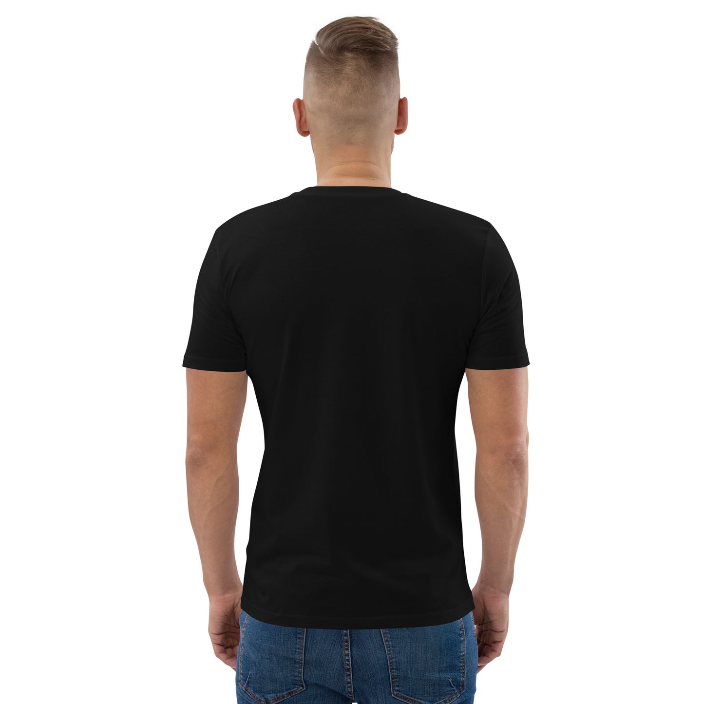 T-shirt noir brodé en coton bio
