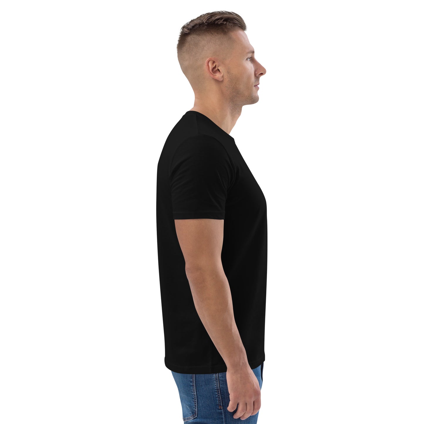T-shirt noir brodé en coton bio