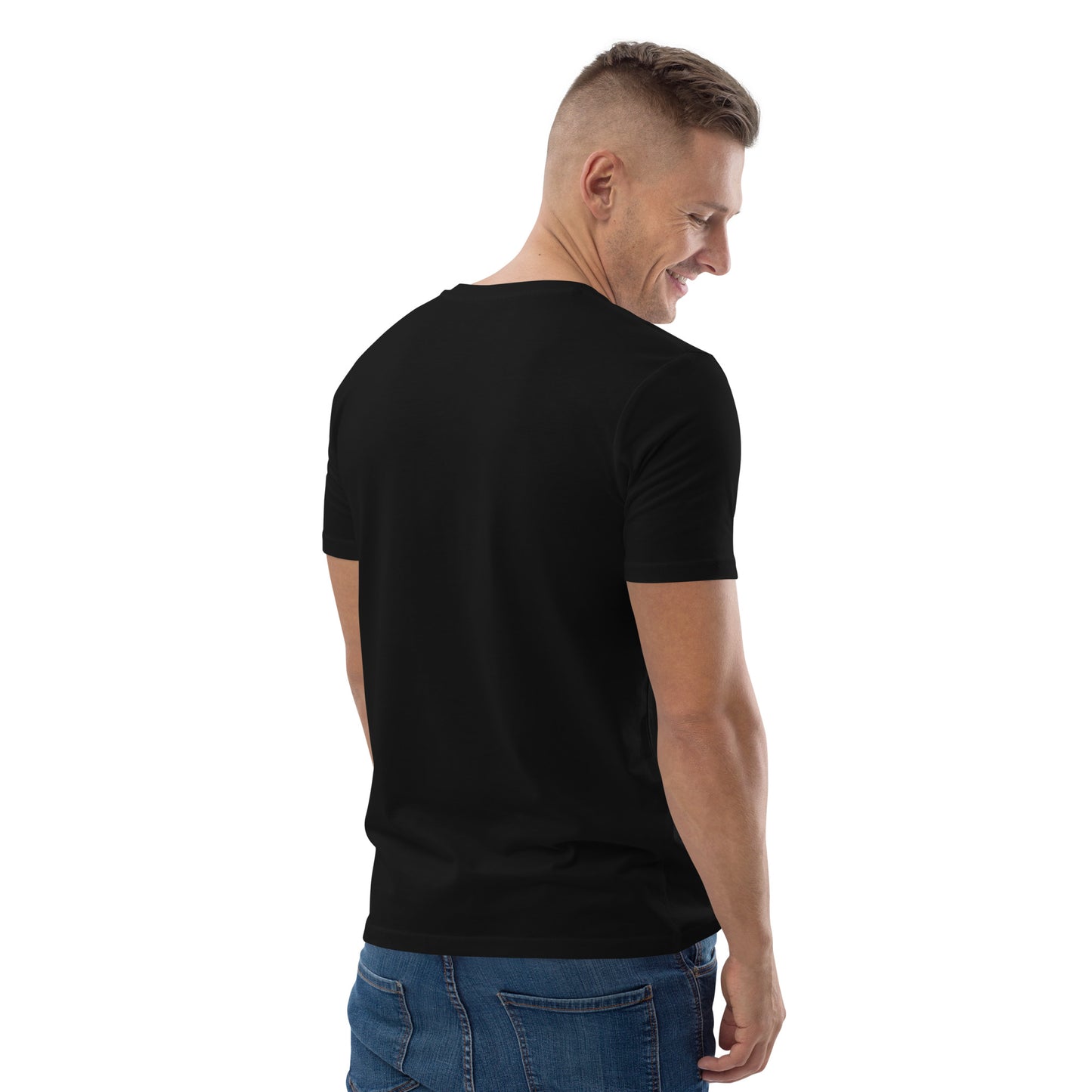 T-shirt noir brodé en coton bio