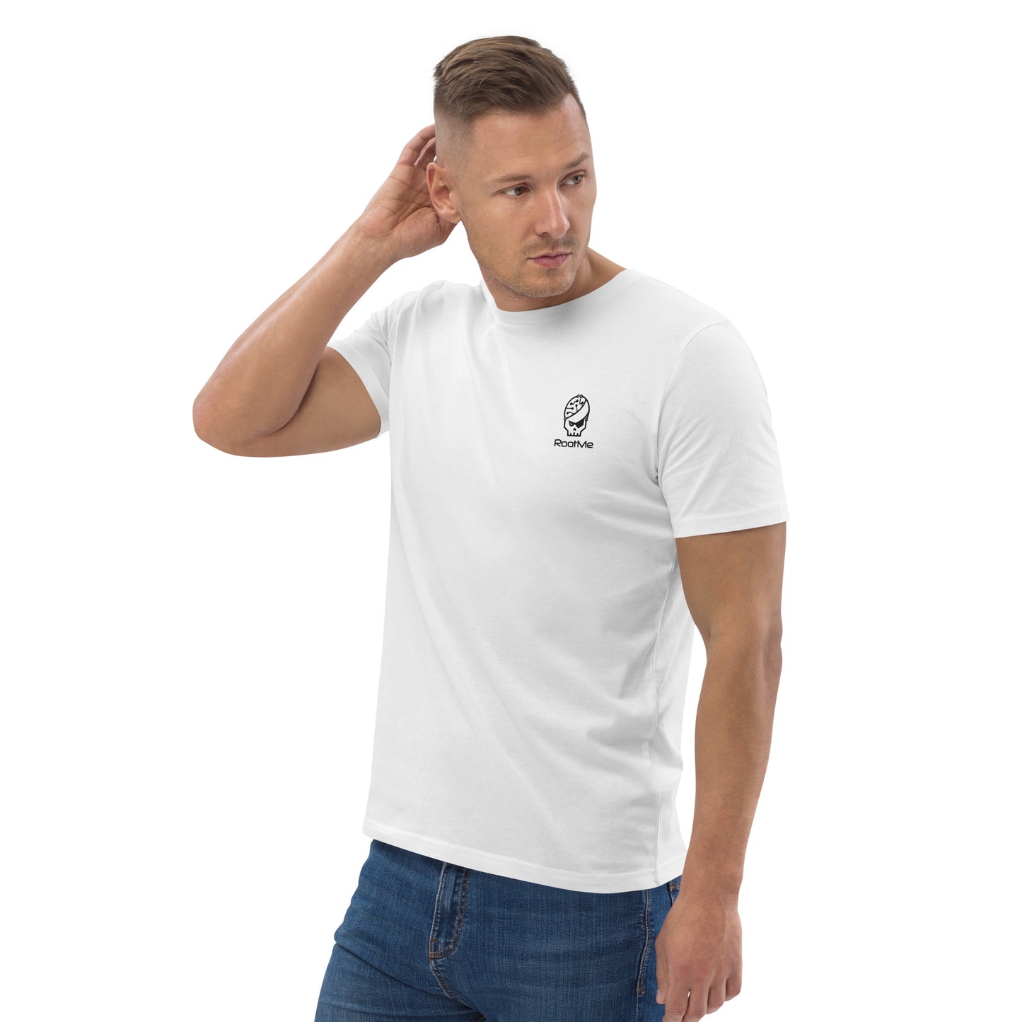 white organic cotton embroidered T-Shirt
