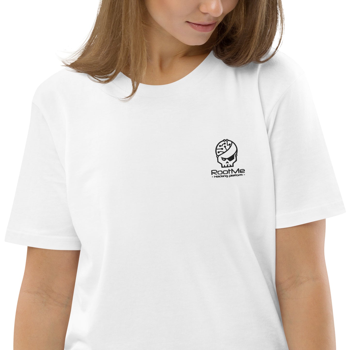 white organic cotton embroidered T-Shirt