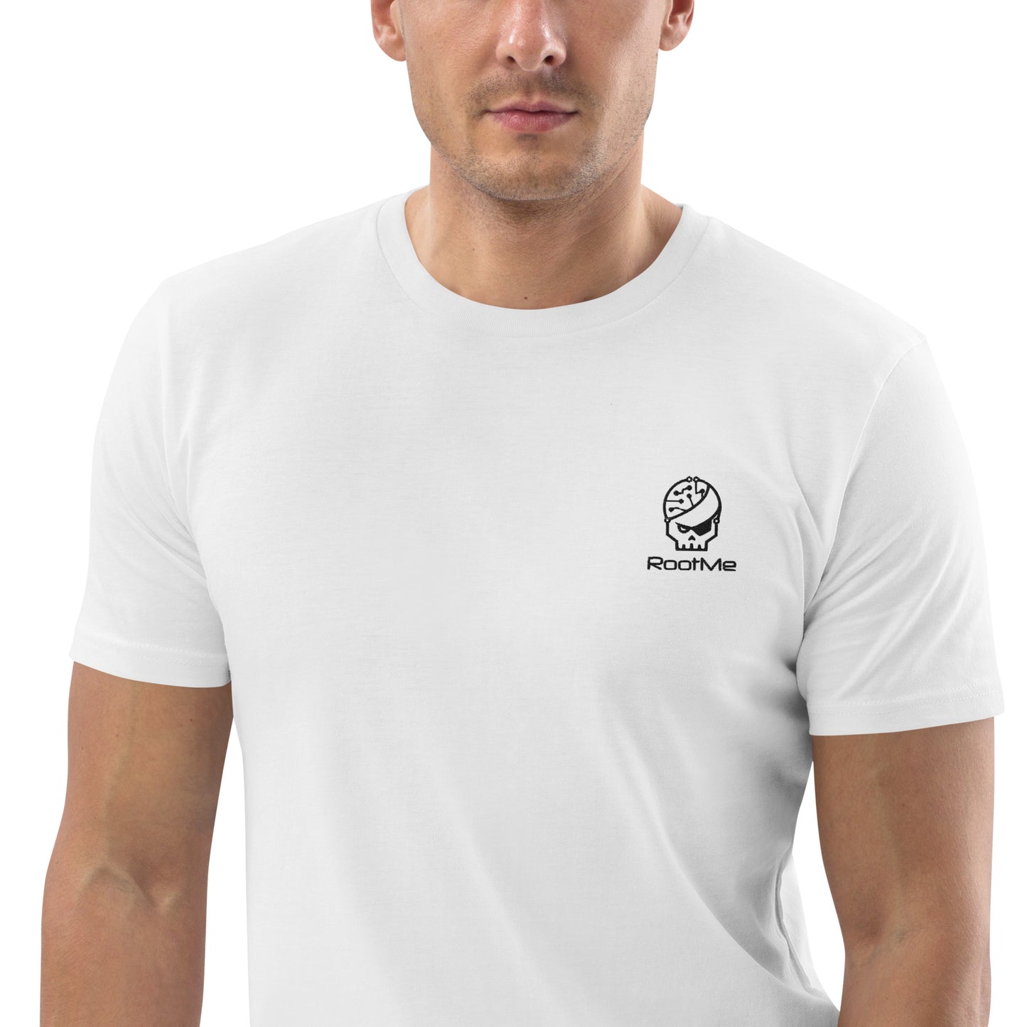 white organic cotton embroidered T-Shirt