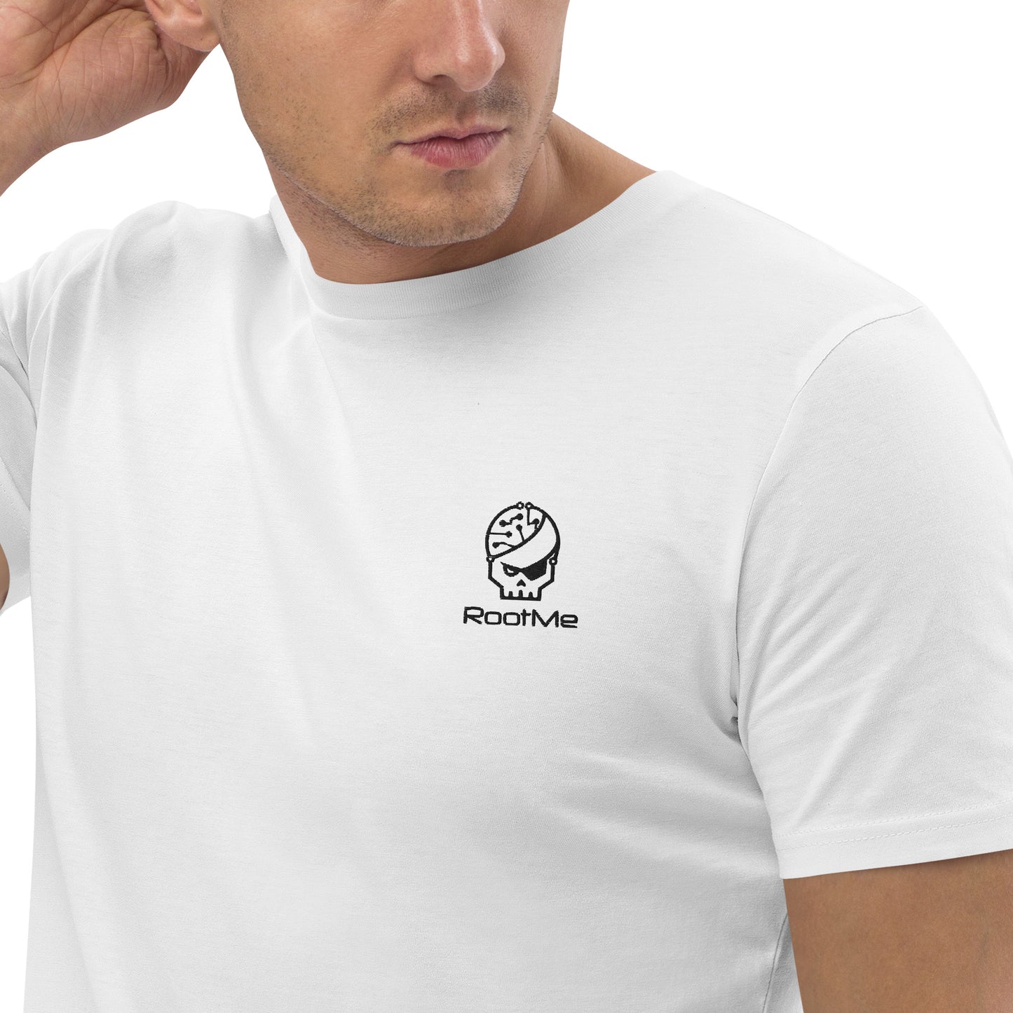 white organic cotton embroidered T-Shirt