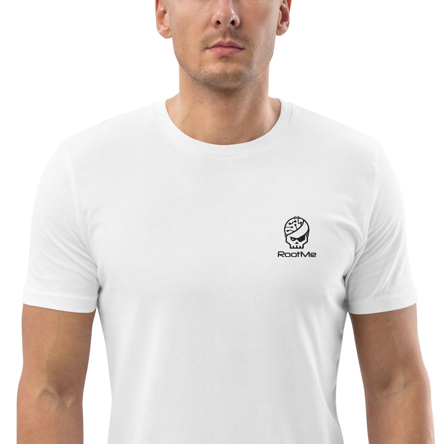 white organic cotton embroidered T-Shirt