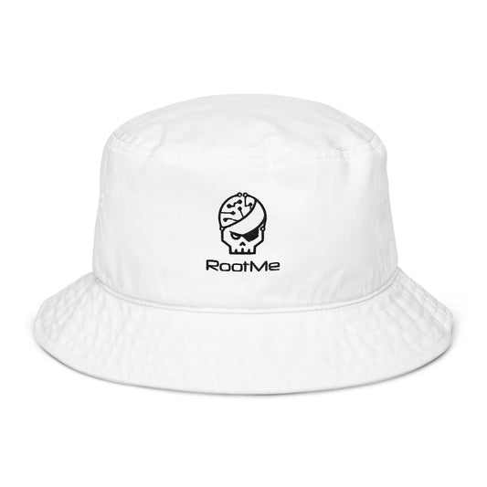 white embroidered Bucket Hat