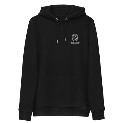 black organic cotton embroidered Hoodie - Style 1