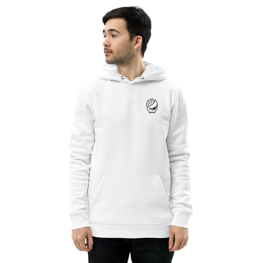 white organic cotton embroidered Hoodie - Style 2