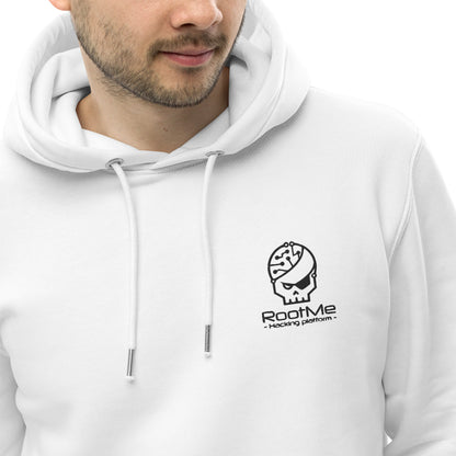 Sweat à capuche blanc brodé en coton bio - Style 1