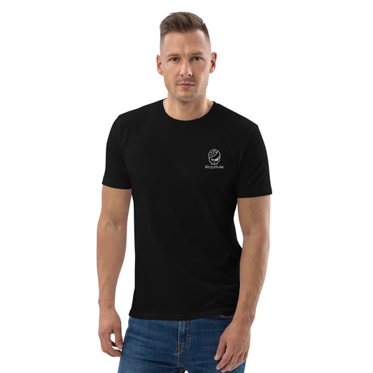 T-shirt noir brodé en coton bio